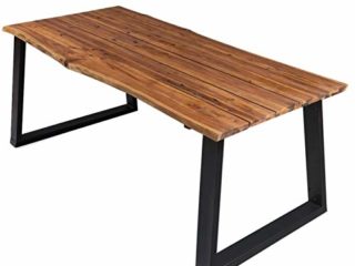 Tidyard Mesa de Comedor Mesa para Salón Mesa de Madera Maciza de Acacia 170x90x75 cm