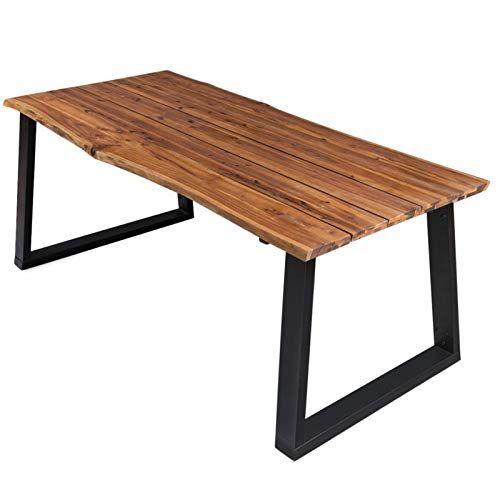 Tidyard Mesa de Comedor Mesa para Salón Mesa de Madera Maciza de Acacia 170x90x75 cm