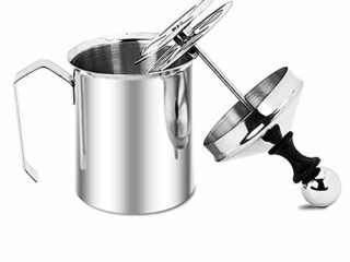 TIEMORE Espumador de leite manual de aço inoxidável 500 ml, máquina de espuma manual para fazer espuma, ferramenta para fazer espuma de café com creme de café de luxo