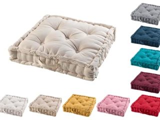 TIENDAEURASIA® Cojines de Suelo - 100% Algodón Lisa - Ideal para Sillas, Bancos, Palets, Suelos - Uso Interior y Exterior (Natural, 45)