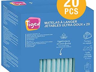 Tigex Cambiador Desechable para Bebé | 20 unidades (Paquete de 1)