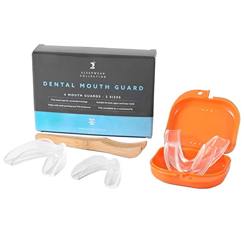 Time2Sleep - 4 x Férula Dental de Descarga anti Bruxismo - Protector Bucal para Dormir - Aparato Dental Antironquidos y Trastornos de la ATM - Solución Antironquidos
