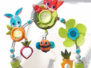 Tiny Love Sunny Stroll Arco de juegos educativo con sonajero y actividades, arco juego carro bebé 0 meses +, Clips de acople universales, Meadow Days