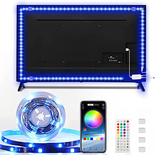 Tira LED TV 5m, Enteenly Luces LED Habitación, Retroiluminación de TV RGB 5050 LED USB con Aplicación y Control Remoto para TV de 55-75 Pulgadas , Cine en Casa, Cocina, Dormitorio, Sala de Estar