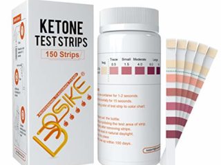Tiras de prueba de cetona BOSIKE, kit de 150 tiras de medición de cetosis, medidor preciso y profesional de tiras de análisis de