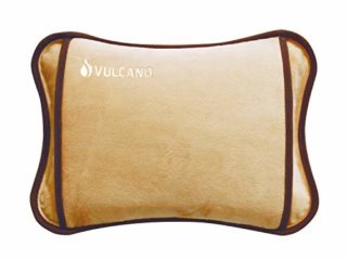 TM Electron Vulcano Bolsa De Agua Térmica Recargable En 5 Minutos Para 2 Horas De Uso Con Recubrimiento Suave De Microfibra Para Calmar Molestias Musculares, Marrón, 29x20x6 cm