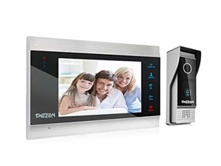 TMEZON Videoportero Timbre Video Sistema Intercomunicador, Monitor 1080P 7 zoll y timbre con cable para 1 familia, tecnología de 4 cables ,Botón táctil, visión Nocturna, instantánea/grabación