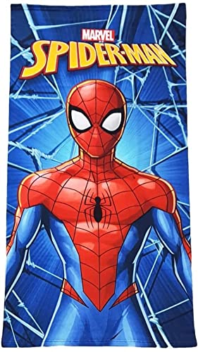 Toalla de Playa de Microfibra, 140 x 70 cm, Secado rápido, ultrasuave. (Spiderman Azul y Rojo)