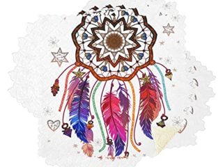 Toallas de Cocina para Platos, 11 ", Juego de 6 Capas Dobles, súper absorbentes, de Colores, atrapasueños Bohemio, Piedras Preciosas, Plumas, paños para Platos, Toallas, Trapos para Platos, Toallas d