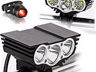 Tobole Solarstorm 6600Lm del faro del Cree x3 bicicleta de la bici llevó la linterna Linterna Negro Con 4x18650 batería 6400mAh (3 * T6, Negro) [Clase de eficiencia energética A]