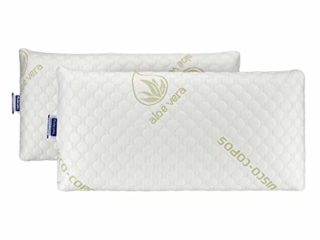 Todocama - Almohada viscoelástica Aloe Vera con Copos 100% viscoelásticos. Tejido Strech Aloe Vera. Termoregulable. Firmeza Media - Alta. Fabricado en España. (Pack 2 x 75 cm)
