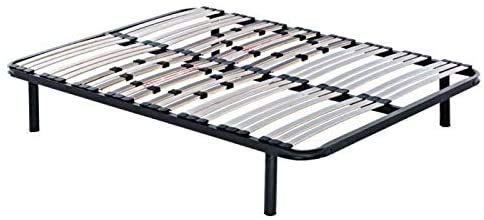 Todocama - Somier multiláminas con reguladores lumbares - Patas de Acero Incluidas - Láminas de Haya 100% de 33 mm con Acabado Antihumedad y Antideslizante. (135 x 180 cm)