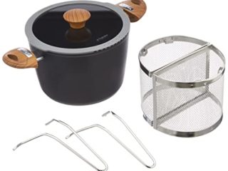 Tognana - Olla para pasta multifunción, 22 cm, aluminio forjado, color negro, estilo country chic
