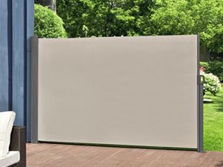 Toldo Lateral - Exterior - contra Viento, Sol y visión - Marquesina Protectora - Color de Arena - 160 x 300cm
