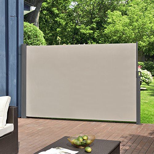 Toldo Lateral - Exterior - contra Viento, Sol y visión - Marquesina Protectora - Color de Arena - 160 x 300cm