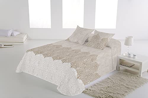 Tolrá - Colcha de Verano Corona Modelo DE023 (Beige, Cama de 90 CM)