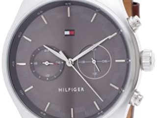 Tommy Hilfiger Reloj Multiesfera para Hombre de Cuarzo con Correa en Cuero 1710422