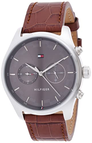 Tommy Hilfiger Reloj Multiesfera para Hombre de Cuarzo con Correa en Cuero 1710422