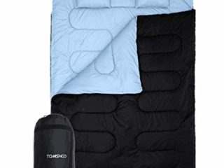 TOMSHOO Saco de Dormir Doble Adulto Acampada, Saco de Dormir Rectangular Convierte en 2 Sacos Individuales, para Camping, Excursiones y Actividades al Aire Libre, 210 * 152cm