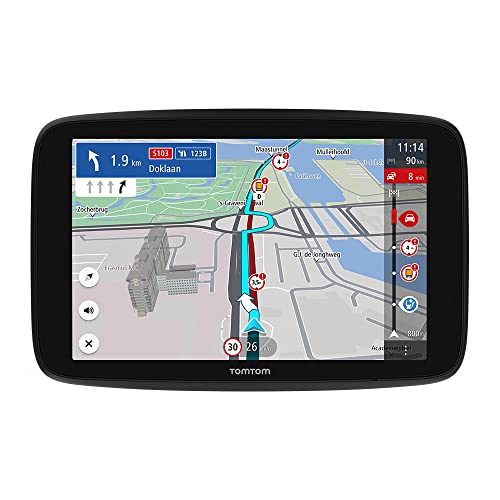 TomTom Navegador GPS GO Expert, pantalla HD de 7 pulgadas, con POIs para vehículos grandes, tráfico gracias a TomTom Traffic, mapas del mundo, alertas de restricción en vivo, actualizaciones vía WiFi