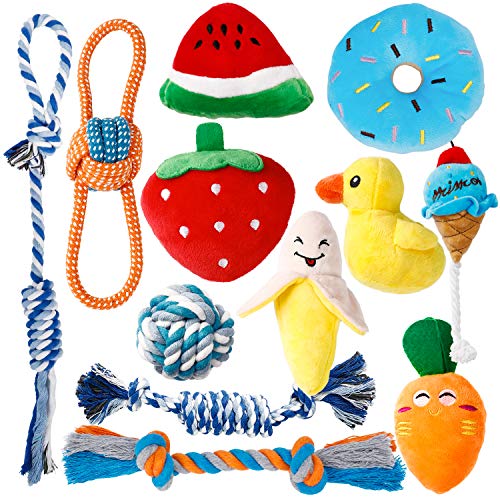 Toozey Juguetes para Perros Pequeños, Mordedor Perro Cachorro Peluche Pequeño y Perros Accesorios (Fruit Set)