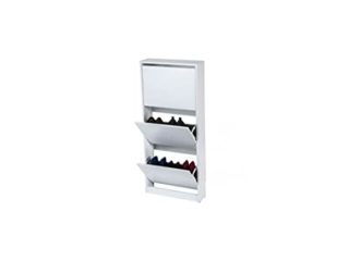 TOP KIT |Mueble Zapatero Congo 50ab| Zapatero Estrecho | Armario Zapatero | Mueble Zapatero 3 Puertas abatibles. | Blanco