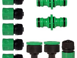 TOP-VIGOR Kit de Conector Manguera:5 Conector rápido de Extremo de Manguera 1/2 Pulgada,1 Conector rápido Waterstop de Manguera,2 Conectores Dobles Macho a presión,2 Conector de Grifo de Manguera