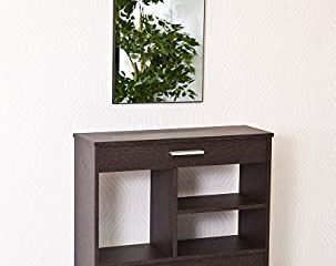 TOPKIT | Mueble Zapatero Tiber 1ab | Zapatero con Espejo | Zapatero Recibidor de 1 Puerta abatible | Wengue