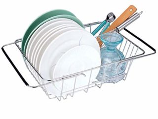 Toplife Escurridor de Platos Extensible de Acero Inoxidable para Cocina Hogar ,Escurreplatos para Fregadero ,Cestas de Secado de Platos Adecuado para Escurrir Platos, Verduras y Frutas en el Fregadero