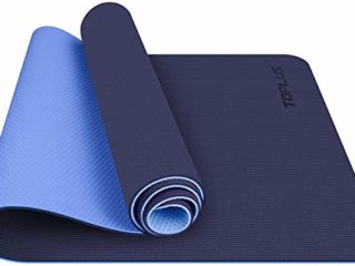 TOPLUS Esterilla Yoga Antideslizante Nivel Profesional Alfombrilla de Yoga Esterilla Pilates Esterilla Deporte- con Correa de Hombro 183cm x 61cm (Azul)