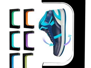 TOPQSC Estante magnético flotante para zapatos, versión mejorada de 360 ° giratorio LED magnético Levitación zapatero exhibidor de zapatos, control de potencia electromagnético, ventilador integrado