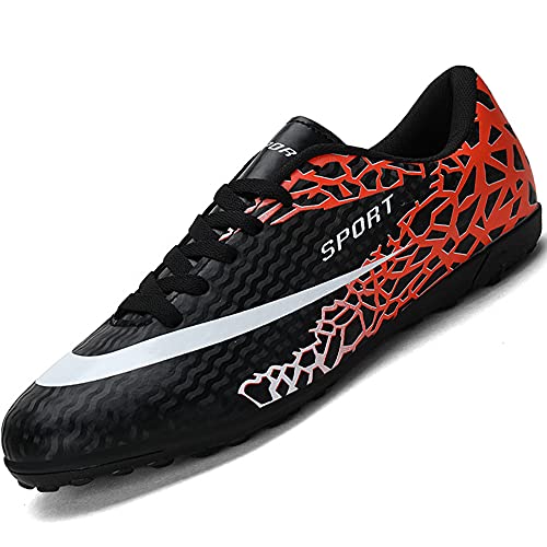 Topwolve Zapatillas de Fútbol Hombre Atletismo Training Botas de Fútbol Profesionales Aire Libre Zapatillas de Deporte de Fútbol para Niños Negro 38 EU