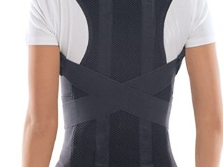 TOROS-GROUP Confort Posture Correcteur et Ceinture de maintien dorsale / 100%-Doublure en Coton - X-Large, Waist/Belly 101-110cm Black