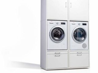 Torre de Lavado doble con bandejas extensibles y módulos encima de 87 cm