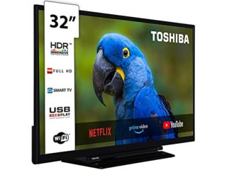 Toshiba TV 32L3163DG Smart TV de 32", con Resolución Full HD (1920 x 1080), HDR, Compatible con Asistente de Voz Alexa