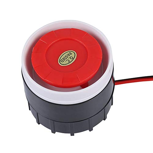 Tosuny DC 12V con conexión de Cable Mini Sirena de Sirena 120 dB Sistema de Alarma con Sonido de Sirena de Advertencia para Seguridad del hogar, Rojo