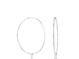TOUS Bear - Pendientes de Aro de Plata de Primera Ley con Detalle Oso - Largo: 4 cm