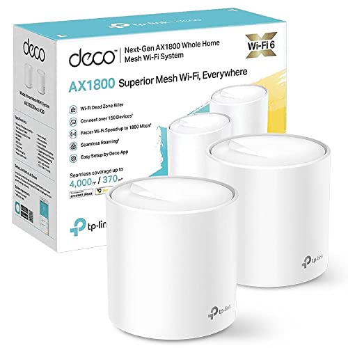 TP-Link DECO X20(2-Pack) - Sistema WiFi 6 Mesh, AX1800 Doble hasta 370 m2, 2 x Puertos Gigabit, MU-MIMO, OFDMA, Seguridad WPA3, Modo Router / Punto Acceso, Compatible con Alexa