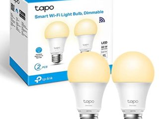 TP-Link TAPO L510E (2-Pack) - Bombilla LED Inteligente, Bombilla WiFi sin necesidad de Hub, Blanco Cálido 2700K, Regulable,E27, 8.7W/ 806lm, Compatible Alexa, Echo y Google Home