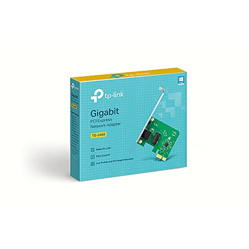 TP-Link TG-3468 - Adaptador de red Gigabit PCI Express (10/100/1000 Mbps), Puerto RJ45, control de flujo 802.3x, Wake-on-LAN, 32 bits, Compatible con Windows