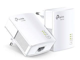 TP-Link TL-PA7017 KIT - AV1000 Gigabit Powerline, PLC Starter Kit, Sin Wifi, Puerto Gigabit, Botón Pair/Reset, Ahorro Energia, Plug&Play, 2 Piezas