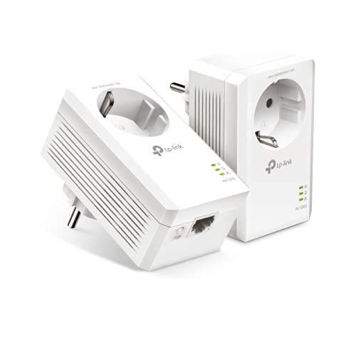 TP-Link TL-PA7017P Kit AV1000 Gigabit Powerline Starter Kit, Sin WiFi, 1 Gigabit Puerto, Super Ahorro de Energía, Color Blanco