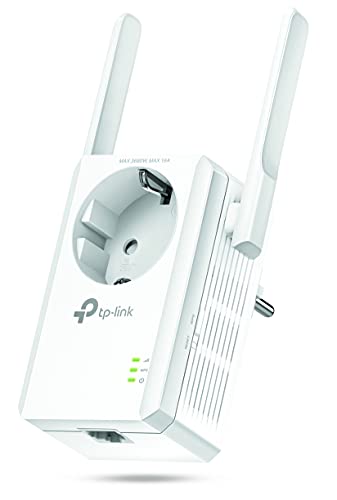 TP-Link TL-WA860RE - Repetidor de red Wifi extensor amplificador de cobertura (Puerto Ethernet, 10/100 mbps, con enchufe, 300 Mbps, 2 antenas), Color Blanco