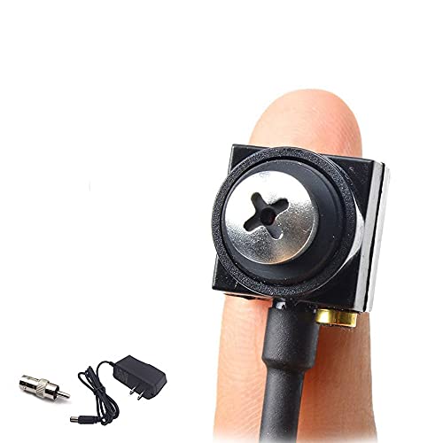 TPEKKA Mini Cámara Espía Oculta Mini Cámara Vigilancia HD 800TVL Portátil Botón Pequeño Pinhole Convertir BNC Cámara Espias de Tornillos Hogar Audio Coche para CCTV CAM DVR FPV FPV