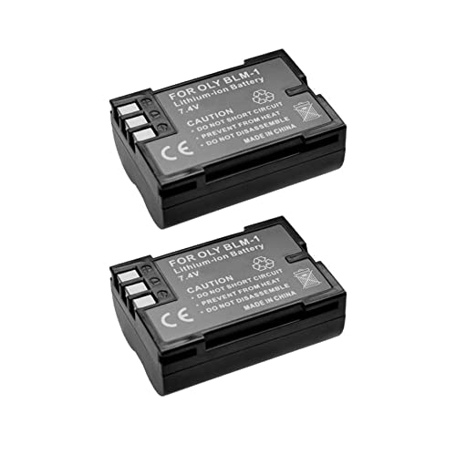 Trade-Shop - Batería de ion de litio para cámaras Olympus BLM-1 BL-M1 PS-BLM1 C-5060 WideZoom C-7070 Wide Zoom C-8080 E-1 E-3 EVOLT E-300 E-330 E-500 E-510 (2 unidades)