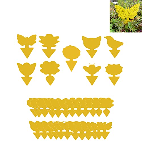 Trampa Moscas Enchufables Trampa, 36 Piezas de Plástico Trampas Adhesivas para Insectos, Trampa para Moscas Amarillo de Doble Cara, Impermeable, Autoadhesivos, para Proteger Plantas y Atrapa Plagas