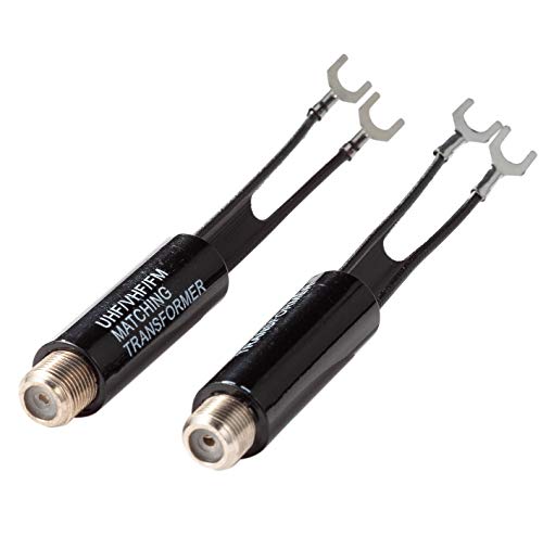 Transformador A Juego de 75 A 300 Ohm, Convertidor de Balun para Antena y Cable Coaxial en Receptor de TV Sintonizador de Radio Paquete de 2