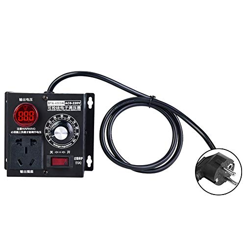 Transformador del Convertidor Voltaje, SCR Regulador Convertidor Potencia Transformador de Voltaje Motor Regulador de Velocidad del Ventilador del Motor Dimmer, CA 220V 4000W Convertidor (EU Plug)