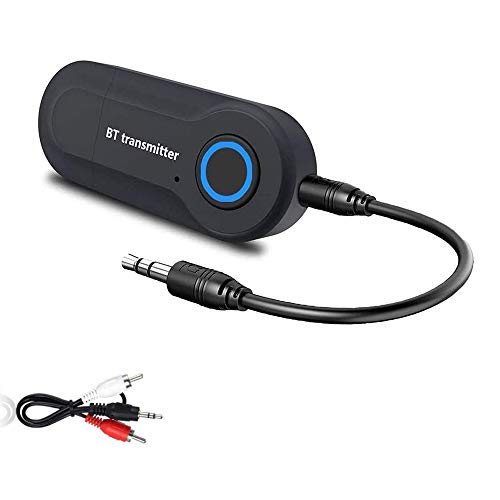 Transmisor Bluetooth 5.0, Adaptador Bluetooth inalámbrico portátil, Sistema de Audio estéreo de Baja latencia de 3,5 mm, transmisor Bluetooth para TV, PC, automóvil, Sistema estéreo doméstico