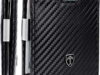 TRAVANDO Cartera con Pinza para Billetes Amsterdam Bloqueo RFID - Seguridad - Tarjetero Hombre Slim - Billetero - Cartera pequeña de Viaje - Estuche, Protege Tarjetas de crédito